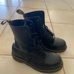 Dr. Martens 1460 steel toe, slip resistant black boots